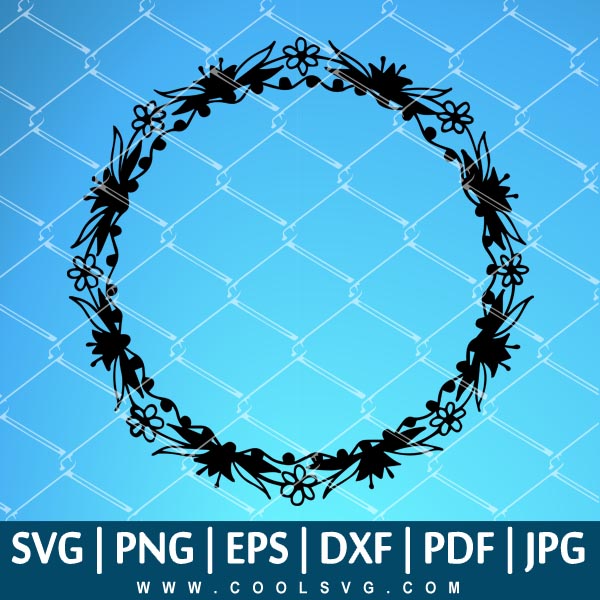 Floral Picture Frame SVG | Circle Border SVG | Decorative Border Frame PNG