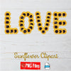 Sunflower Clipart Bundle - Set of Sunflower PNG - Sunflower Heart Clipart - mysvg