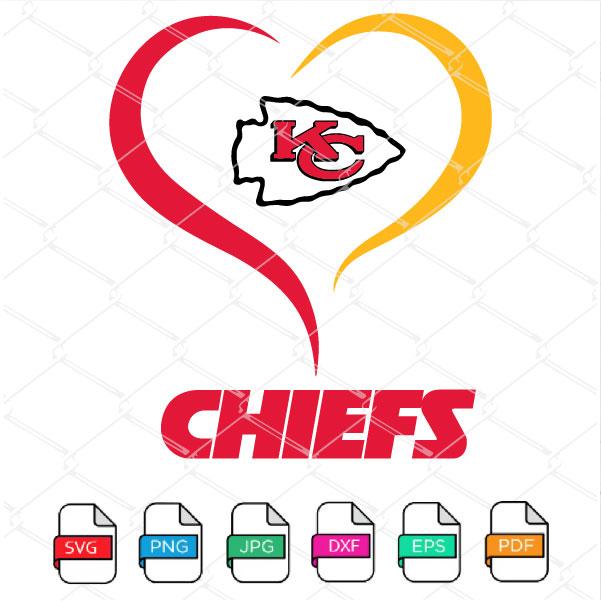 Chiefs Heart SVG - Kansas City Chiefs SVG - Chiefs Heart PNG