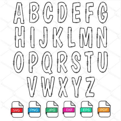 Doodle Hand Drawn letters SVG - Doodle Hand Drawn letters PNG - mysvg